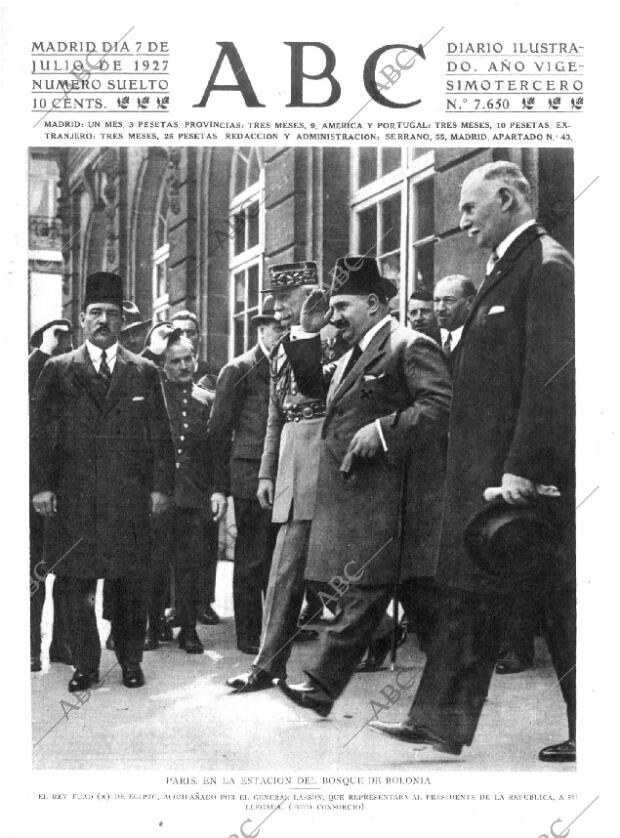 ABC MADRID 07-07-1927 página 1