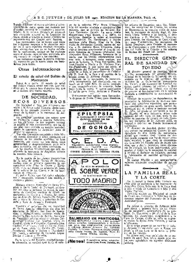 ABC MADRID 07-07-1927 página 16