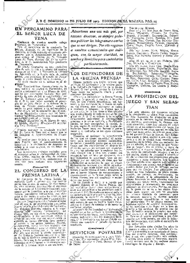 ABC MADRID 10-07-1927 página 25