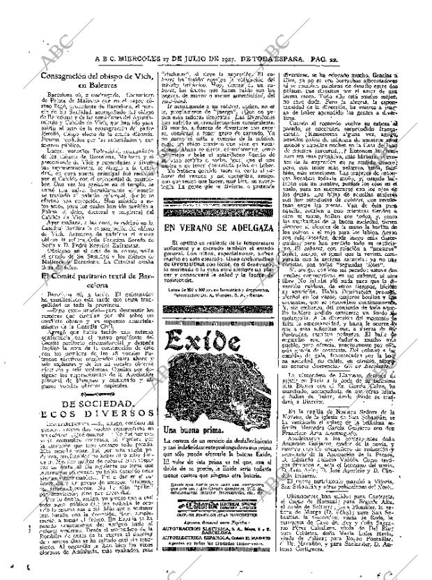 ABC MADRID 27-07-1927 página 22