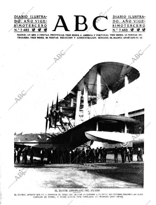 ABC MADRID 15-08-1927 página 1