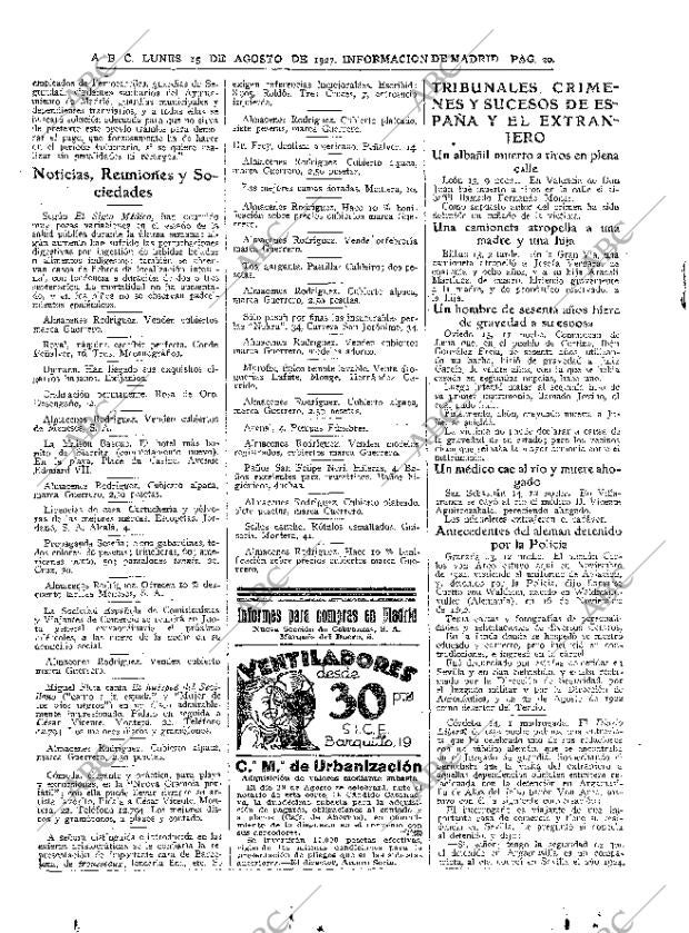 ABC MADRID 15-08-1927 página 20