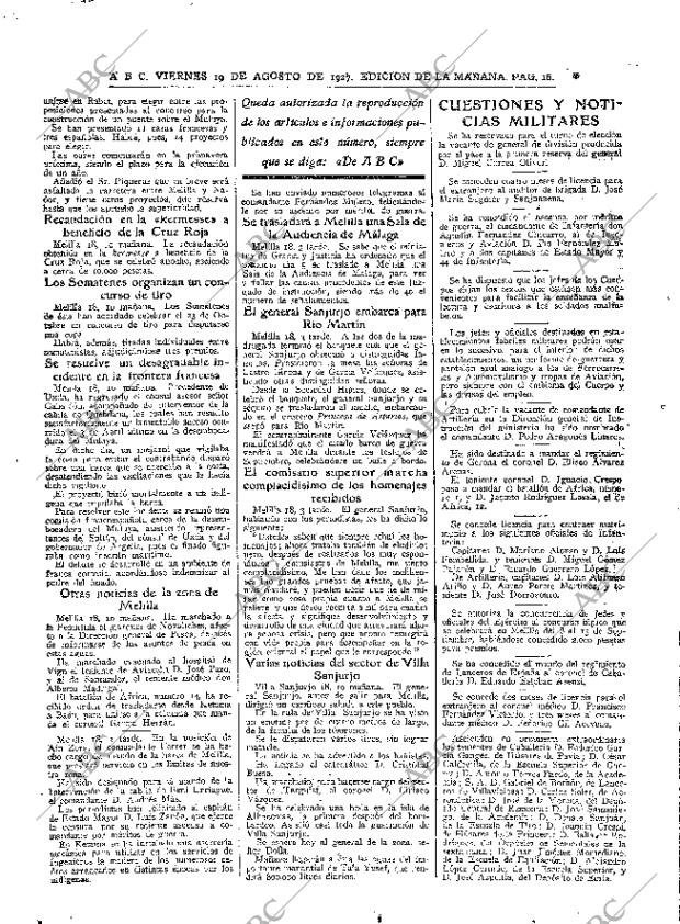 ABC MADRID 19-08-1927 página 16