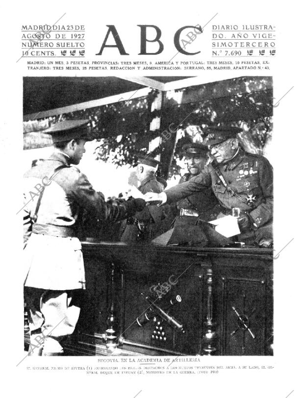 ABC MADRID 23-08-1927 página 1