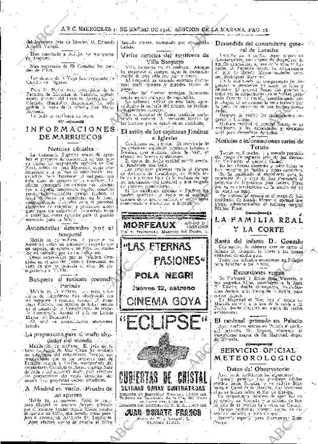 ABC MADRID 11-01-1928 página 18