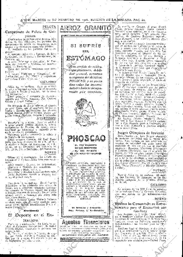 ABC MADRID 14-02-1928 página 20