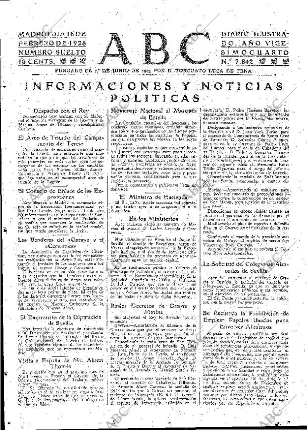 ABC MADRID 16-02-1928 página 15