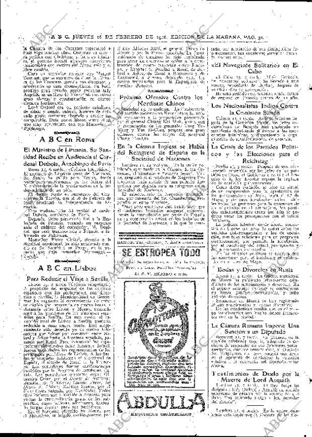 ABC MADRID 16-02-1928 página 32