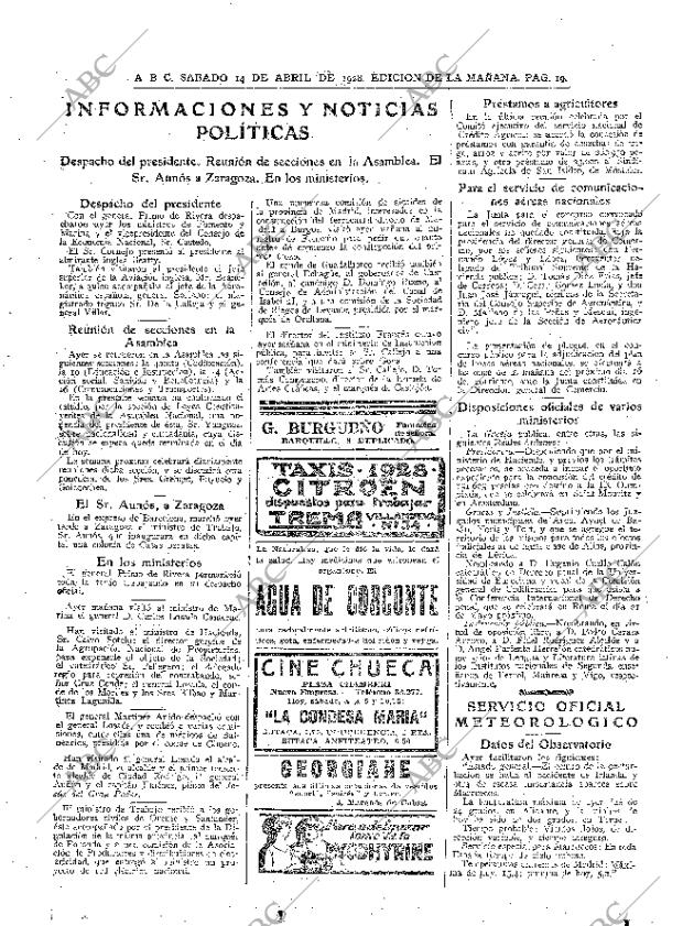 ABC MADRID 14-04-1928 página 19