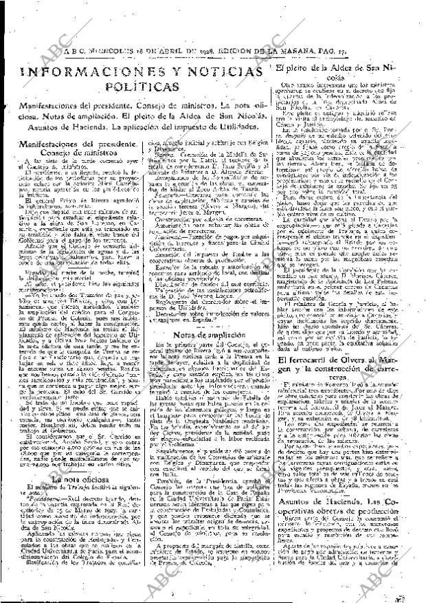 ABC MADRID 18-04-1928 página 17