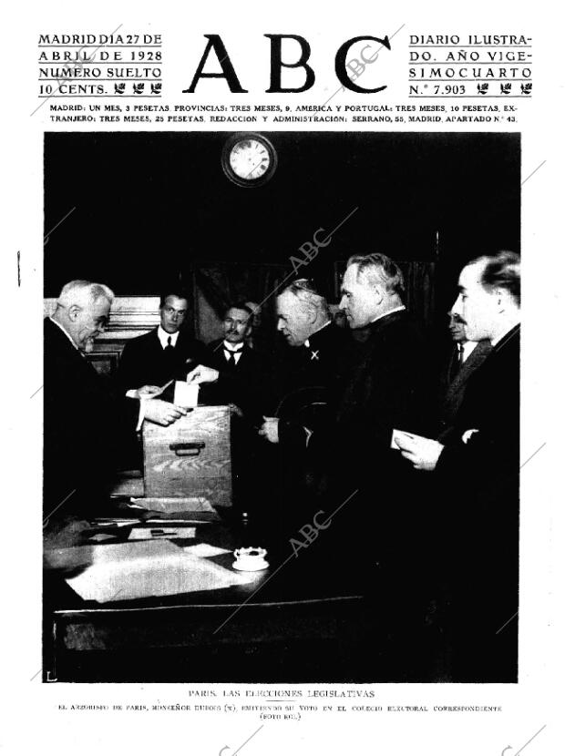 ABC MADRID 27-04-1928 página 1