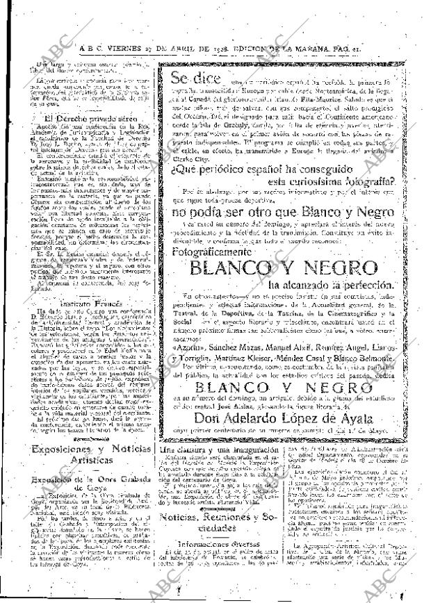 ABC MADRID 27-04-1928 página 21