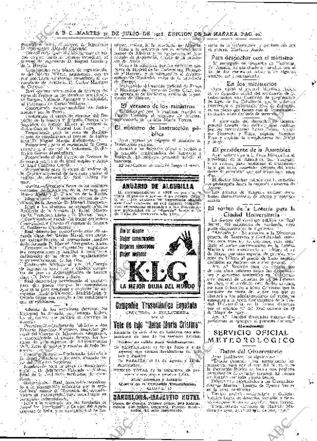 ABC MADRID 31-07-1928 página 20