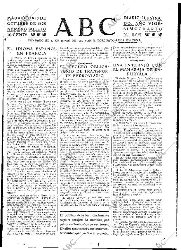 ABC MADRID 17-10-1928 página 15