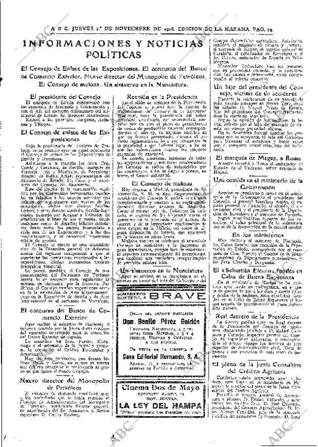 ABC MADRID 01-11-1928 página 19
