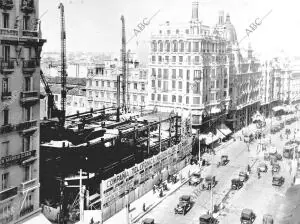 Obras del edificio Telefónica de la Gran Vía de Madrid