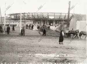 Obras de construcción de la Plaza de Toros de Las Ventas