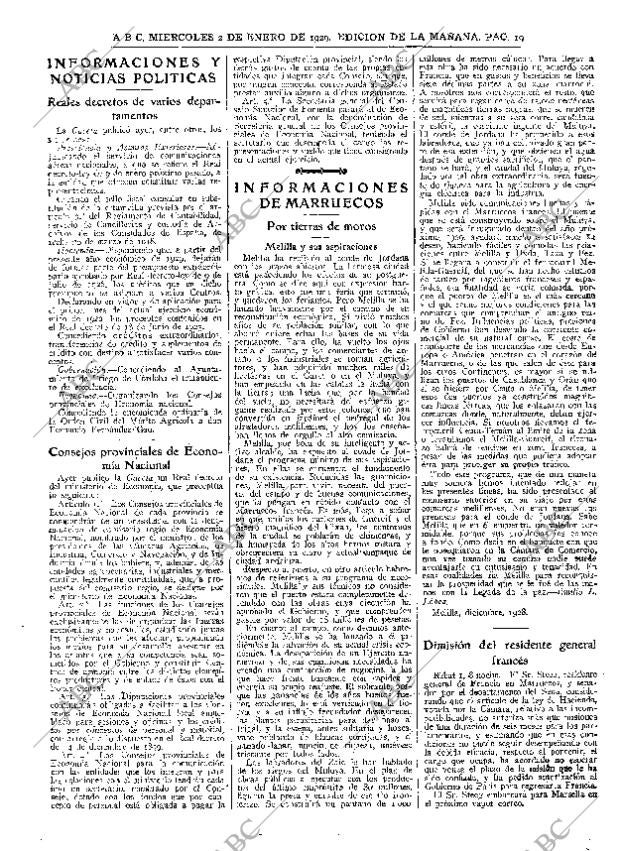 ABC MADRID 02-01-1929 página 19