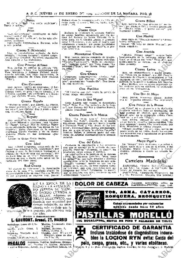 ABC MADRID 17-01-1929 página 38