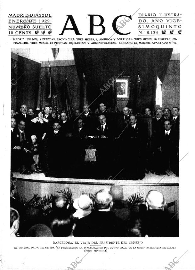 ABC MADRID 22-01-1929 página 1