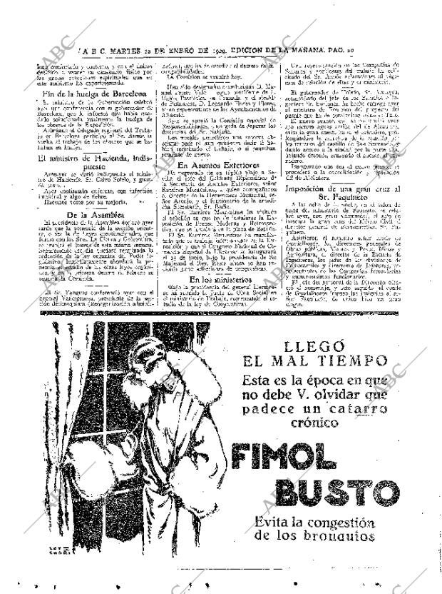 ABC MADRID 22-01-1929 página 20