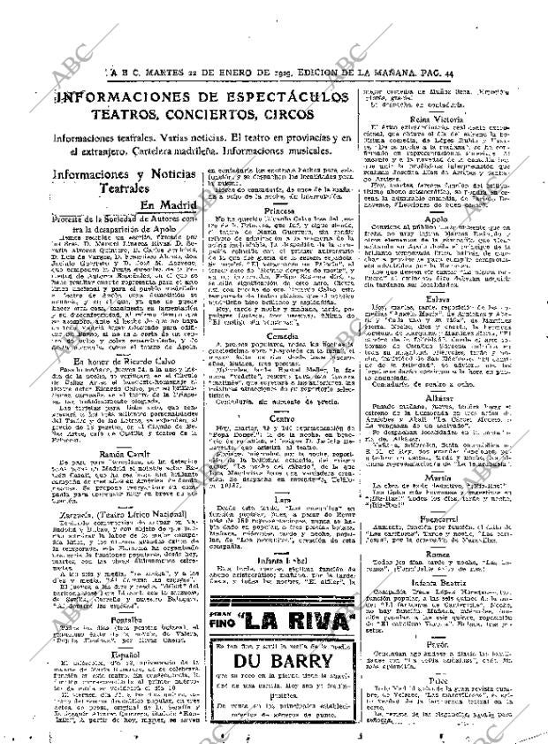 ABC MADRID 22-01-1929 página 44