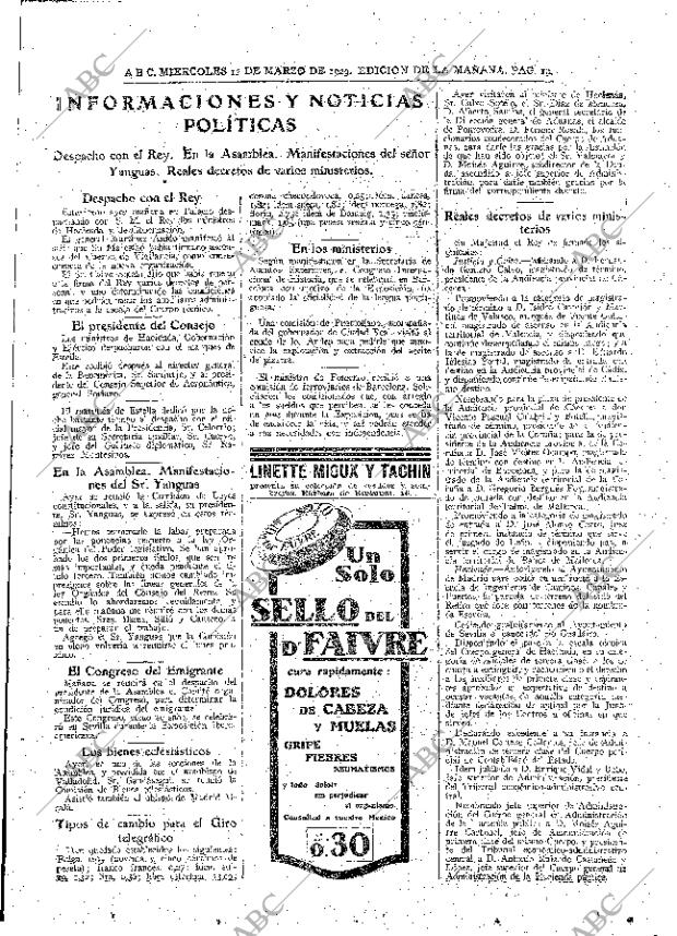 ABC MADRID 13-03-1929 página 19