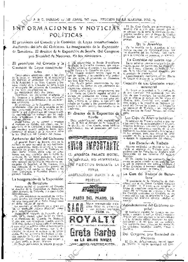 ABC MADRID 13-04-1929 página 19