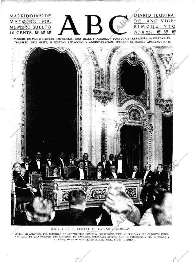 ABC MADRID 22-05-1929 página 1