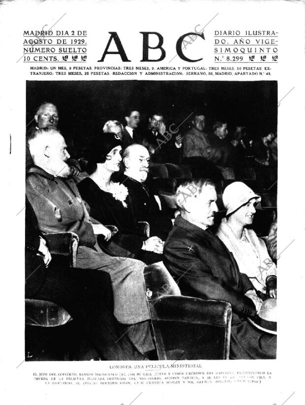 ABC MADRID 02-08-1929 página 1