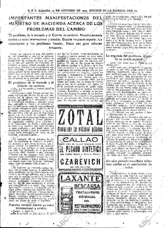 ABC MADRID 19-10-1929 página 19