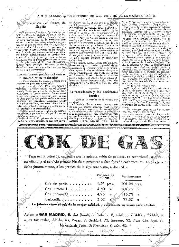 ABC MADRID 19-10-1929 página 20