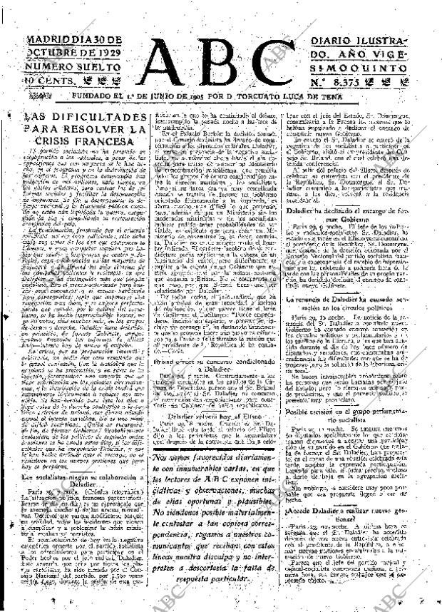 ABC MADRID 30-10-1929 página 15