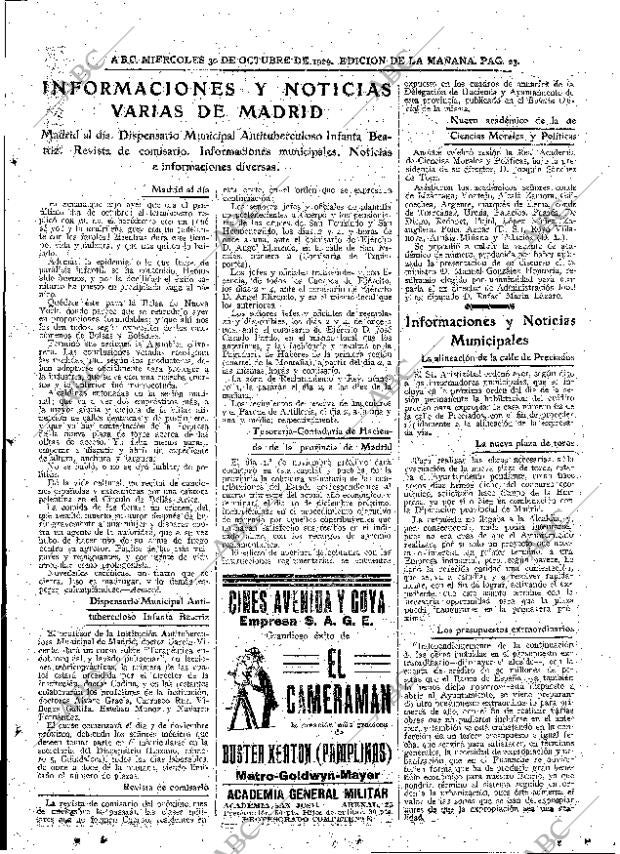 ABC MADRID 30-10-1929 página 23