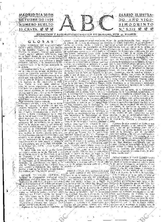 ABC MADRID 30-10-1929 página 3
