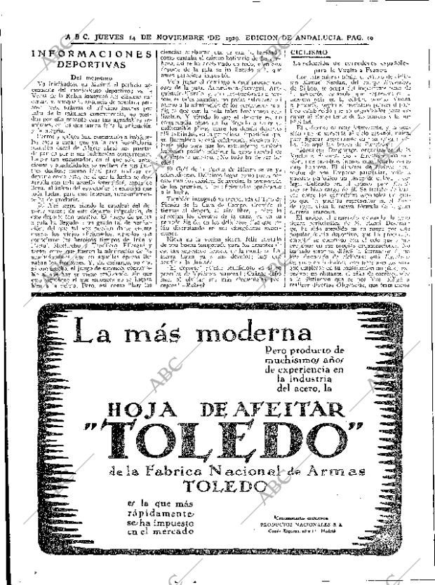 ABC SEVILLA 14-11-1929 página 10