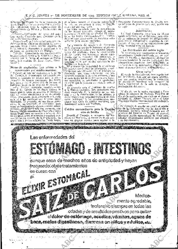 ABC MADRID 21-11-1929 página 16