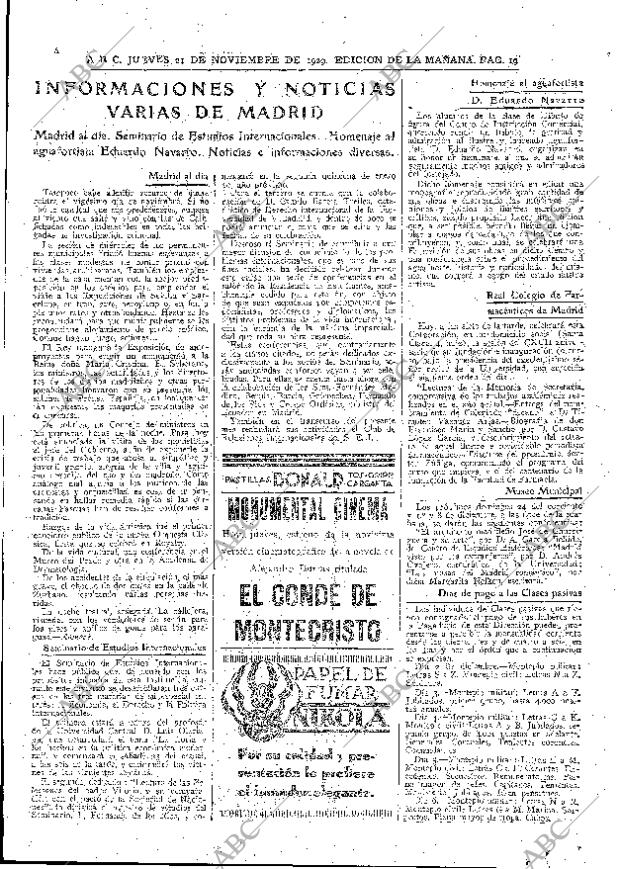 ABC MADRID 21-11-1929 página 19