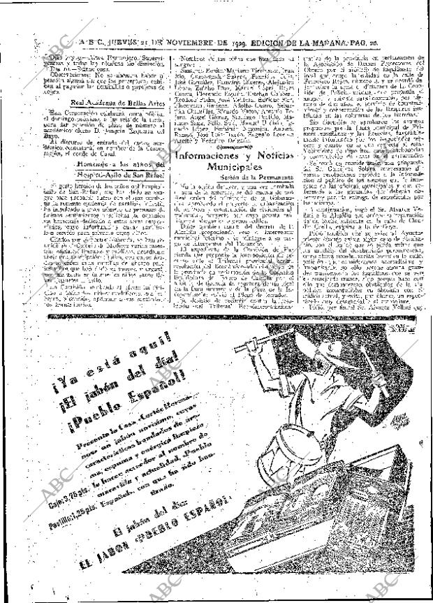 ABC MADRID 21-11-1929 página 20