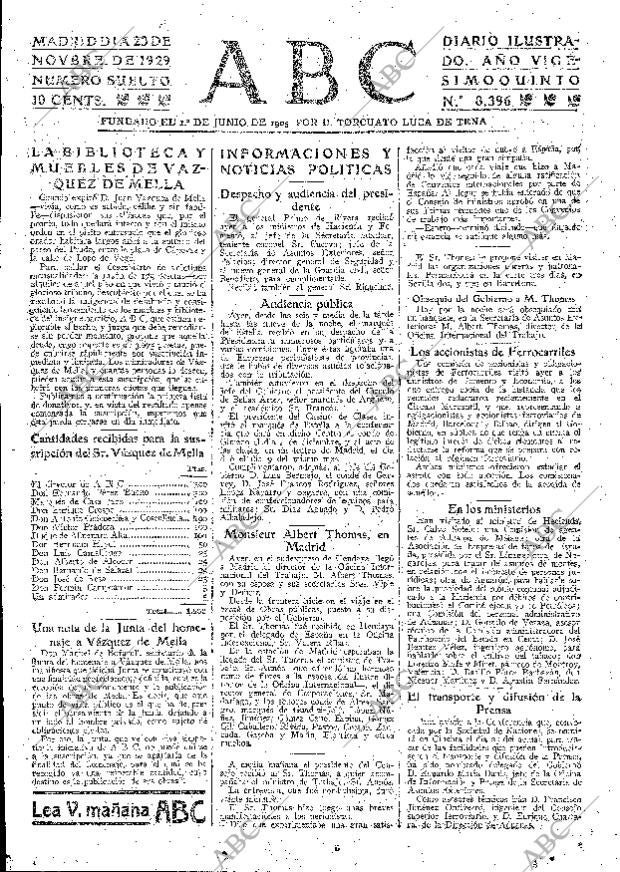 ABC MADRID 23-11-1929 página 15