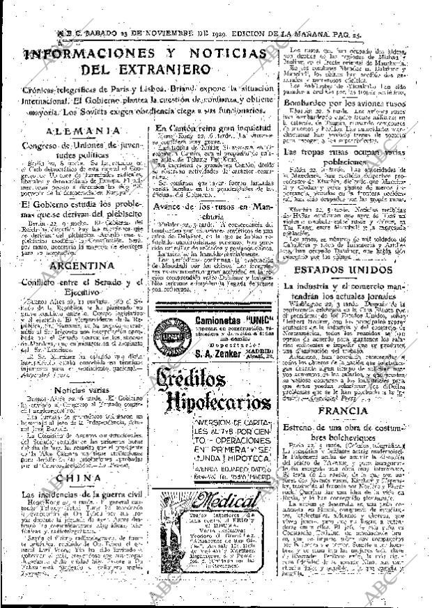 ABC MADRID 23-11-1929 página 25