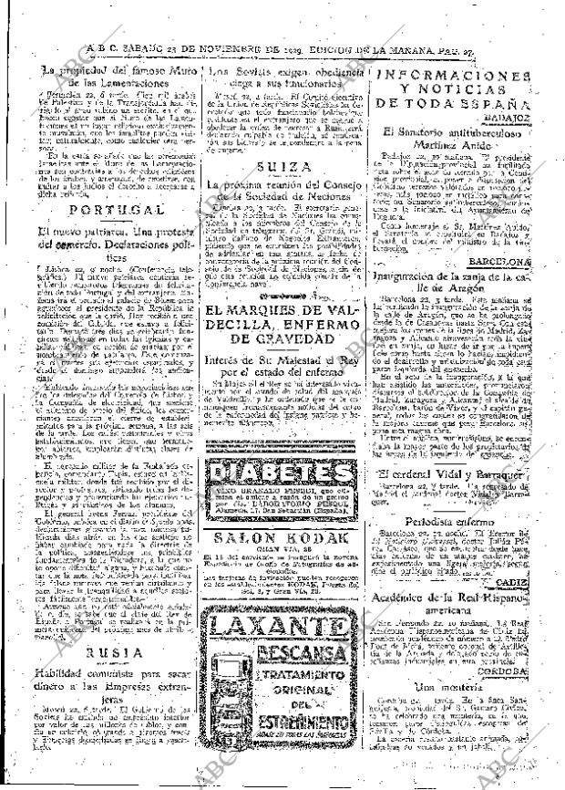 ABC MADRID 23-11-1929 página 27