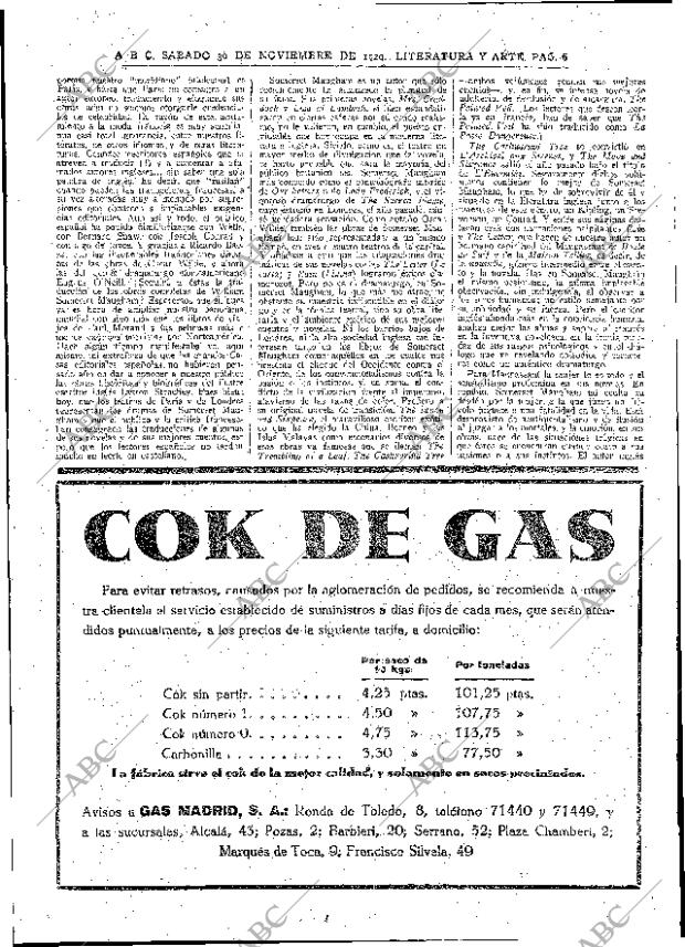 ABC MADRID 30-11-1929 página 6