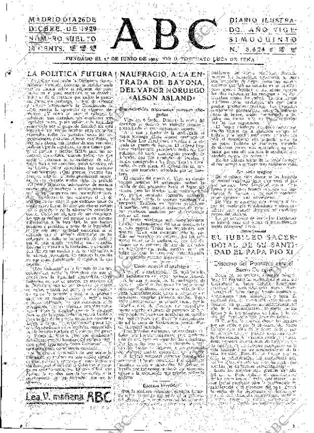 ABC MADRID 26-12-1929 página 15