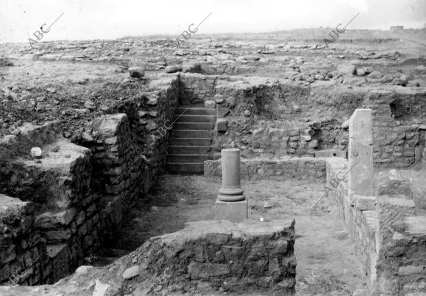 Vista de las Ruinas de una habitación romana en Numancia (Soria)