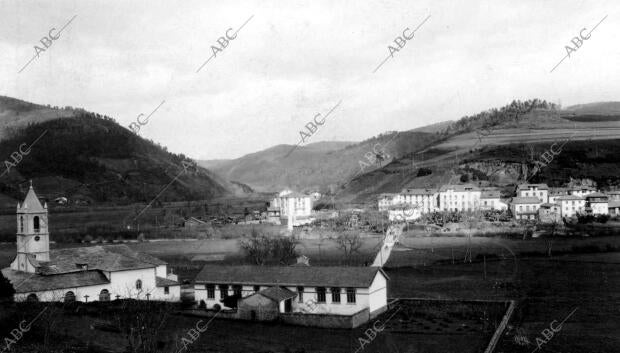 Vista general del pueblo Trevias (Asturias)