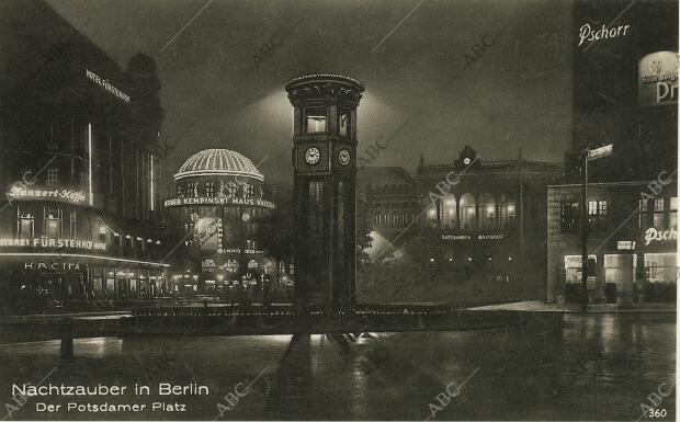 Vista de Potsdamer Platz, con el hoel Fürstenhof a la izquierda