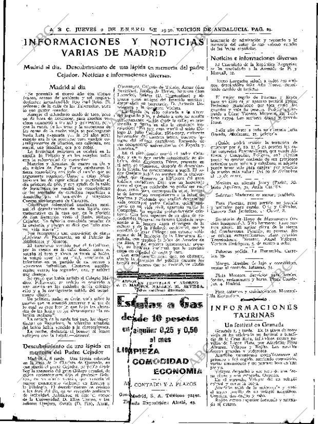 ABC SEVILLA 02-01-1930 página 19
