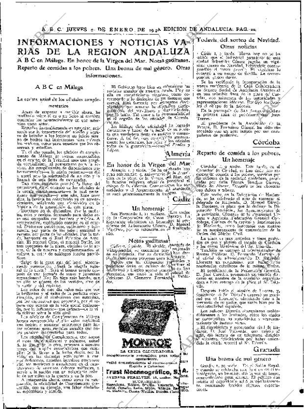 ABC SEVILLA 02-01-1930 página 20