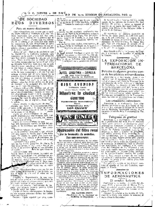 ABC SEVILLA 02-01-1930 página 21